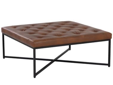 Sunpan Endall 39.5" Endall Ottoman Black Bravo Cognac SPN108569