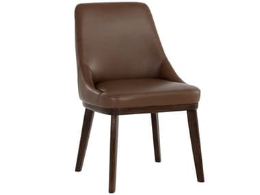 Sunpan Jody Brown Leather Armless Dining Chair SPN108723