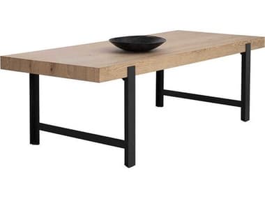 Sunpan Rosso 94" Rectangular Wood Natural Matte Black Dining Table SPN108790