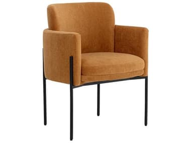 Sunpan Richie Danny Amber Fabric Upholstered Arm Dining Chair SPN108859