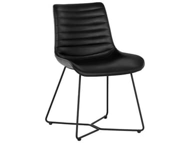 Sunpan Gracen Black Faux Leather Upholstered Side Dining Chair SPN108905