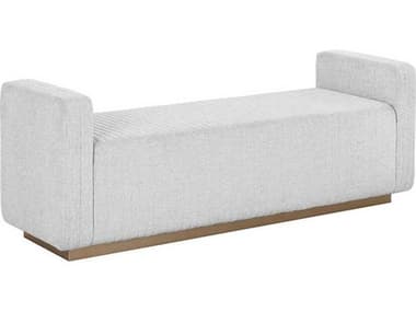 Sunpan Odette 71" Ernst Silverstone Gray Fabric Upholstered Accent Bench SPN108951