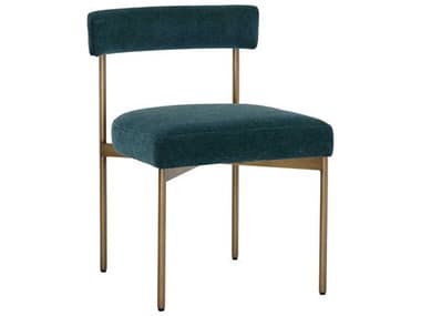 Sunpan Seneca Green Fabric Upholstered Side Dining Chair SPN109133