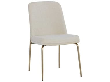 Sunpan Zeke White Fabric Upholstered Side Dining Chair SPN109170