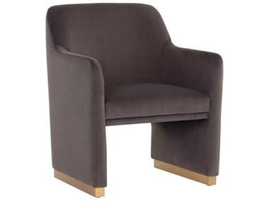 Sunpan Jaime Meg Ash Fabric Upholstered Arm Dining Chair SPN109261