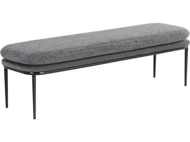 Sunpan Koffi 59" Gray Fabric Upholstered Accent Bench SPN109314