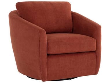 Sunpan Irina 32" Swivel Orange Fabric Accent Chair SPN109447