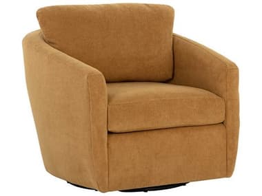 Sunpan Irina 32" Swivel Gold Fabric Accent Chair SPN109448