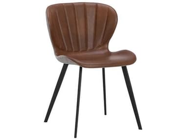 Sunpan Junction Brown Fabric Upholstered Side Dining Chair SPN109537