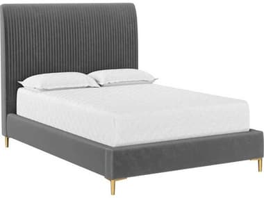 Sunpan Harris Full Casablanca Storm Gray Upholstered Platform Bed SPN109576