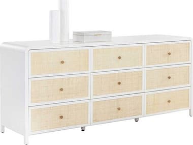 Sunpan Tierra 80" Wide 9-Drawers Oak Wood Triple Dresser SPN109790