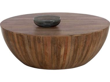 Sunpan Kinsley 48" Round Wood Natural Coffee Table SPN109794