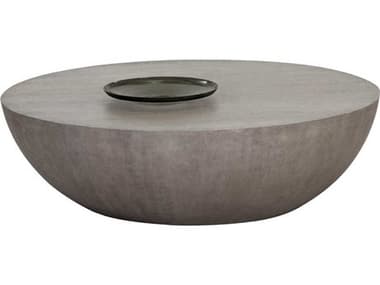Sunpan Kinsley 60" Round Wood Grey Coffee Table SPN109826