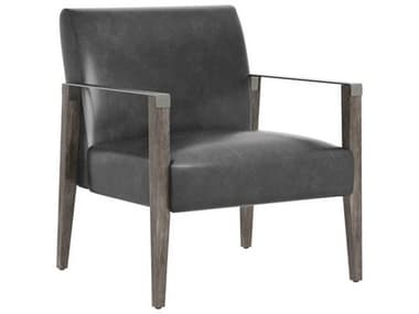 Sunpan Earl Gray Leather Accent Chair SPN109856