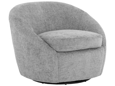 Sunpan Bliss 37" Swivel Gray Fabric Accent Chair SPN109892