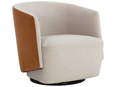 Sunpan 5west 29" Swivel Beige Fabric Accent Chair SPN109912