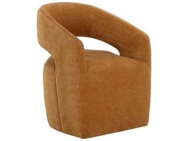 Sunpan 5west Orange Fabric Upholstered Arm Dining Chair SPN109917
