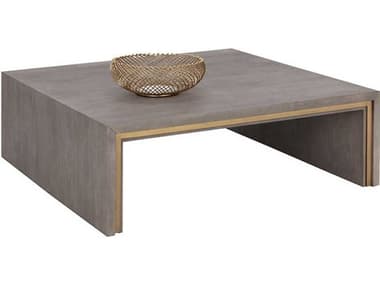 Sunpan Hilbert 52" Square Wood Grey Coffee Table SPN110028