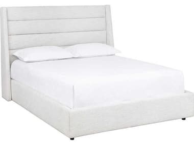 Sunpan Emmit Merino Pearl White Upholstered Queen Platform Bed SPN110148