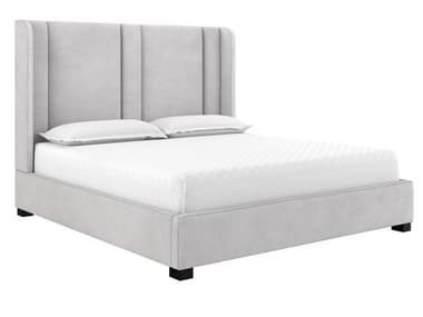 Sunpan Clemonte Gray Upholstered King Platform Bed SPN110160