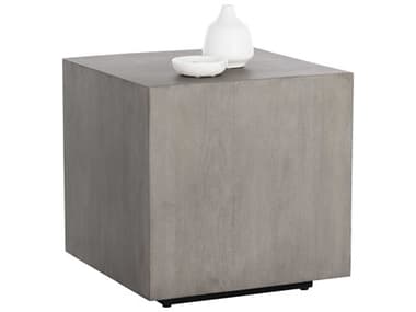 Sunpan Frezco 24" Square Wood Grey End Table SPN110166
