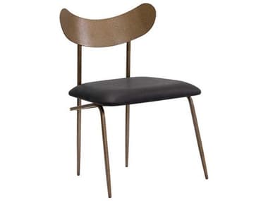 Sunpan Gibbons Black Leather Upholstered Side Dining Chair SPN110368