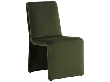 Sunpan Cascata Green Fabric Upholstered Side Dining Chair SPN110463
