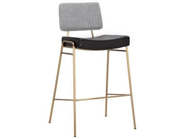 Sunpan Brinley Gold Nightfall Black Chacha Grey Upholstered Bar Stool SPN110472