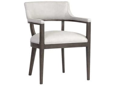 Sunpan Brylea Saloon Light Grey Leather Upholstered Arm Dining Chair SPN110522