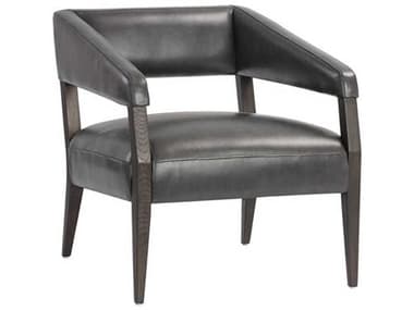 Sunpan Carlyle Brentwood Charcoal Leather Upholstered Accent Chair SPN110530
