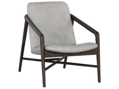 Sunpan Cinelli 26" Gray Leather Accent Chair SPN110539