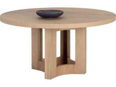 Sunpan Elma Round Wood Brown Dining Table SPN110551