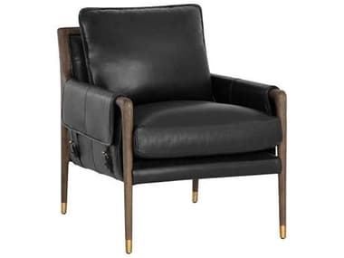 Sunpan Mauti 28" Brown Leather Accent Chair SPN110572