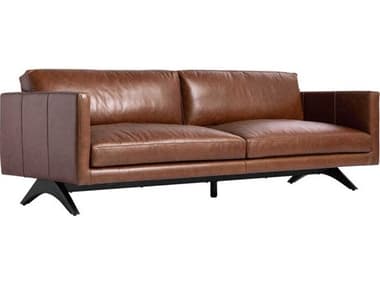 Sunpan Rogers 84" Shalimar Tobacco Leather Brown Upholstered Sofa SPN110582