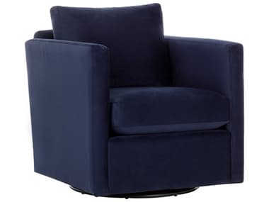 Sunpan Georgie 30" Swivel Blue Fabric Accent Chair SPN110632