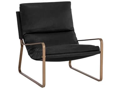 Sunpan Zancor 29" Black Leather Accent Chair SPN110657