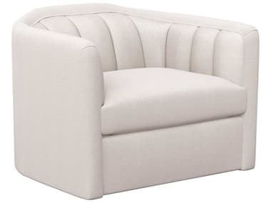 Sunpan Birrit 34" Swivel White Fabric Accent Chair SPN110705