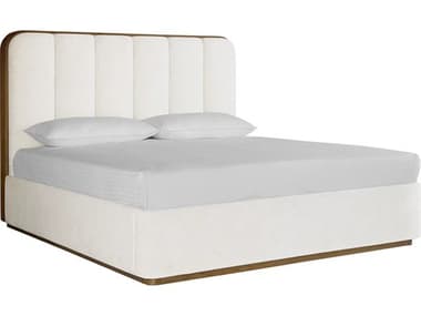 Sunpan Jamille Eclipse White Upholstered King Platform Bed SPN110749