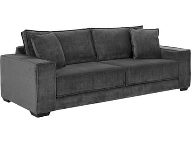 Sunpan Calista 99" Navarro Pewter Black Fabric Upholstered Sofa SPN110842