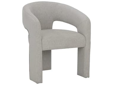 Sunpan Isidore Gray Fabric Upholstered Arm Dining Chair SPN110867