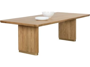 Sunpan Kalla 96" Rectangular Wood Rustic Oak Dining Table SPN110992
