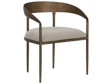 Sunpan Zanatta Gray Fabric Upholstered Arm Dining Chair SPN110998