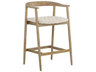 Sunpan Jeremy Weathered Oak Dove Cream Upholstered Wood Counter Stool SPN111008