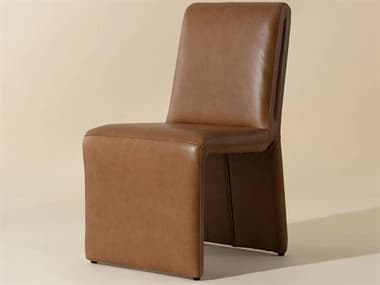 Sunpan 5west Brown Leather Upholstered Side Dining Chair SPN111012