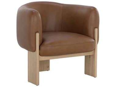 Sunpan Trine 32" Brown Leather Accent Chair SPN111087