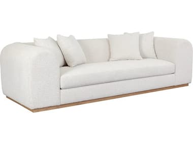 Sunpan Caspian 111" Copenhagen White Fabric Upholstered Sofa SPN111214