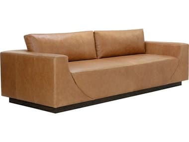 Sunpan Anakin 108" Dark Brown Tuscany Cognac Leather Upholstered Sofa SPN111218