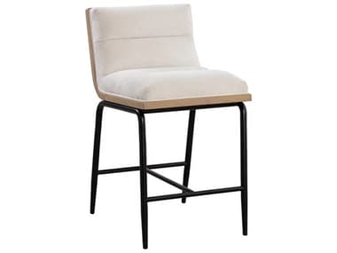 Sunpan Abilene Polo Club Muslin Fabric Upholstered Bar Stool SPN111273