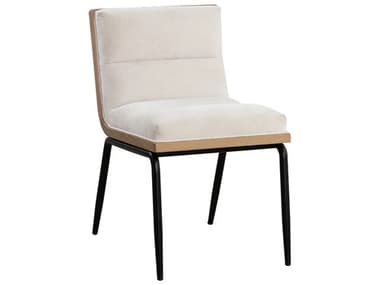 Sunpan Abilene White Fabric Upholstered Side Dining Chair SPN111274