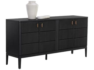 Sunpan Etienne 71" Oak Wood Black Sideboard SPN111313